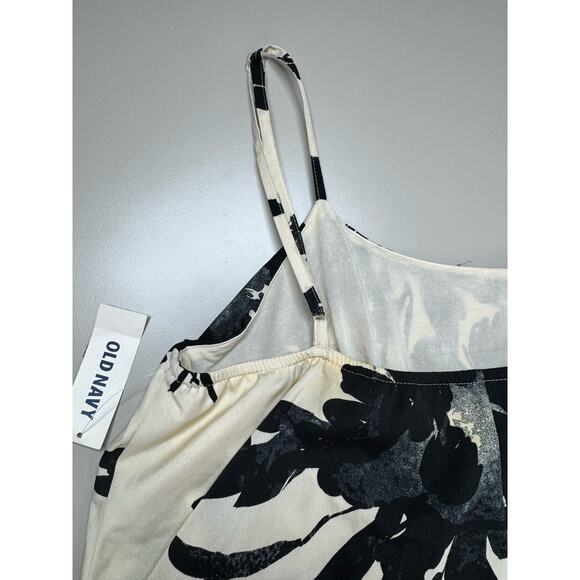 Old Navy Y2K Tiered Maxi Dress M Floral Black Cream Feminine Millennial Event - Picture 13 of 14